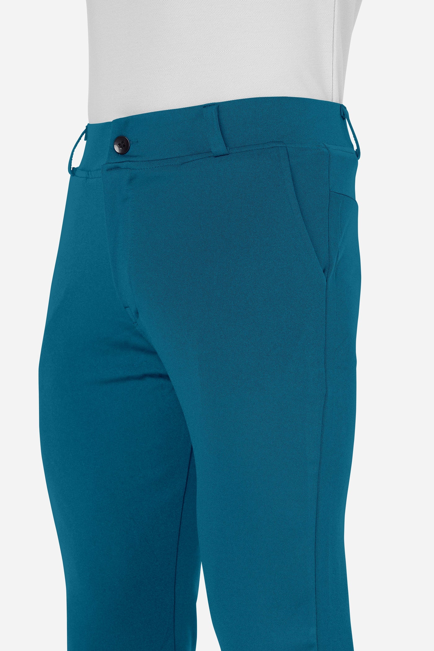 Formal Stretchable Teal Blue Pant with Expandable Waist for Men. Regular Fit, Flat Front, Premium Lycra Fabric Pants for Office, Party and Casual Wear