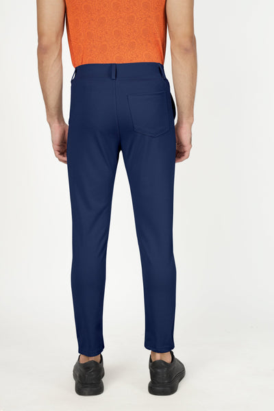 Combo Pack Of 2 Maroon And Blue Lycra Stretchable Formal Stylish Slim Fit Trousers.