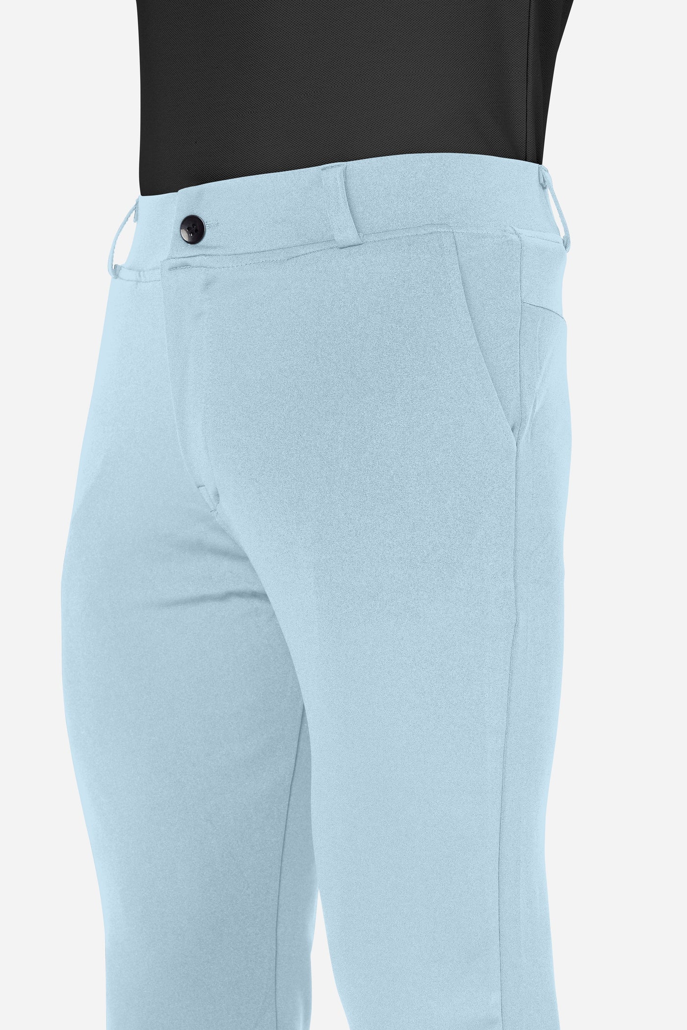 Formal Stretchable Sky Pant with Expandable Waist for Men. Regular Fit, Flat Front, Premium Lycra Fabric Pants for Office, Party and Casual Wear
