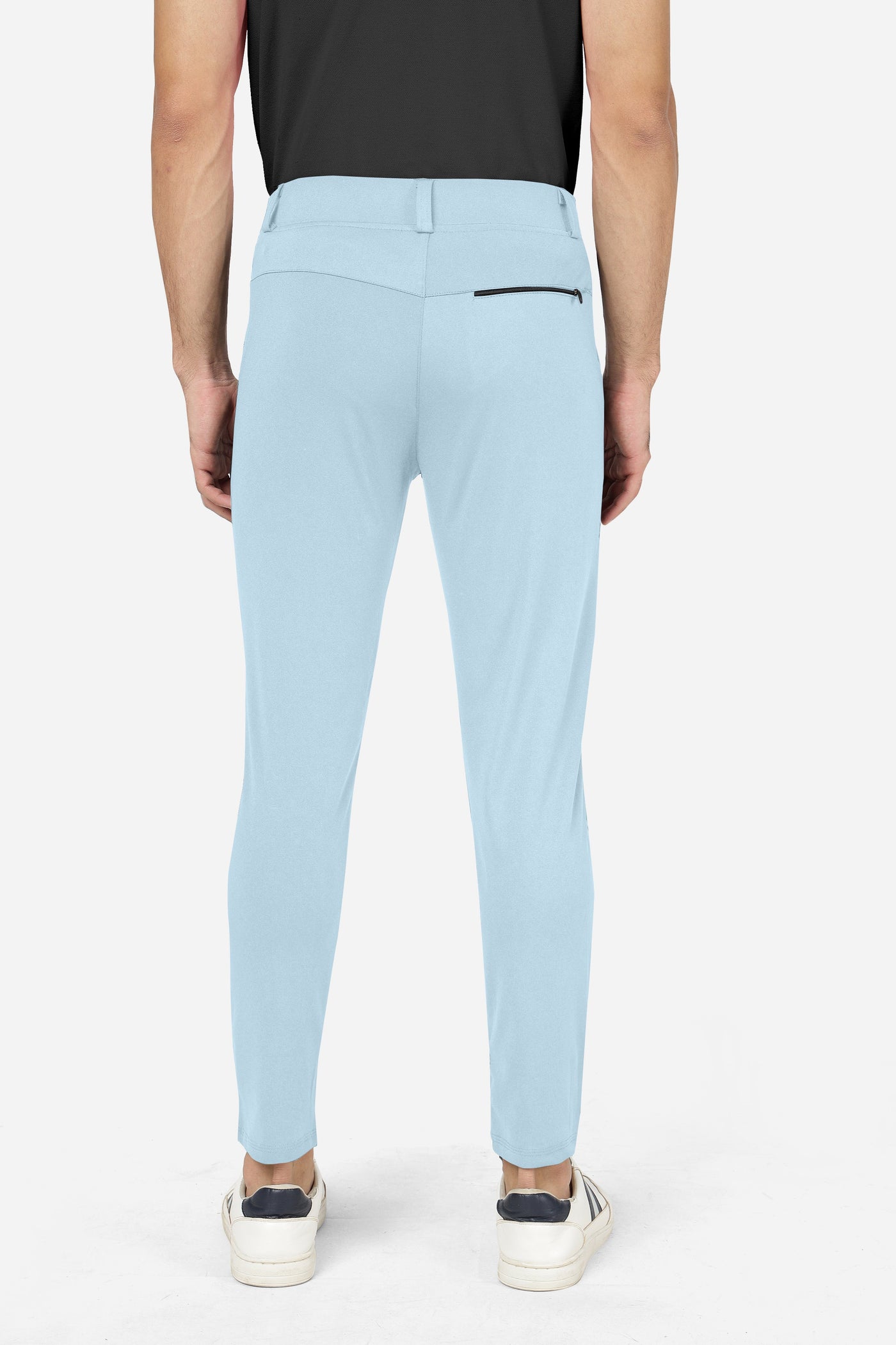 Formal Stretchable Sky Pant with Expandable Waist for Men. Regular Fit, Flat Front, Premium Lycra Fabric Pants for Office, Party and Casual Wear