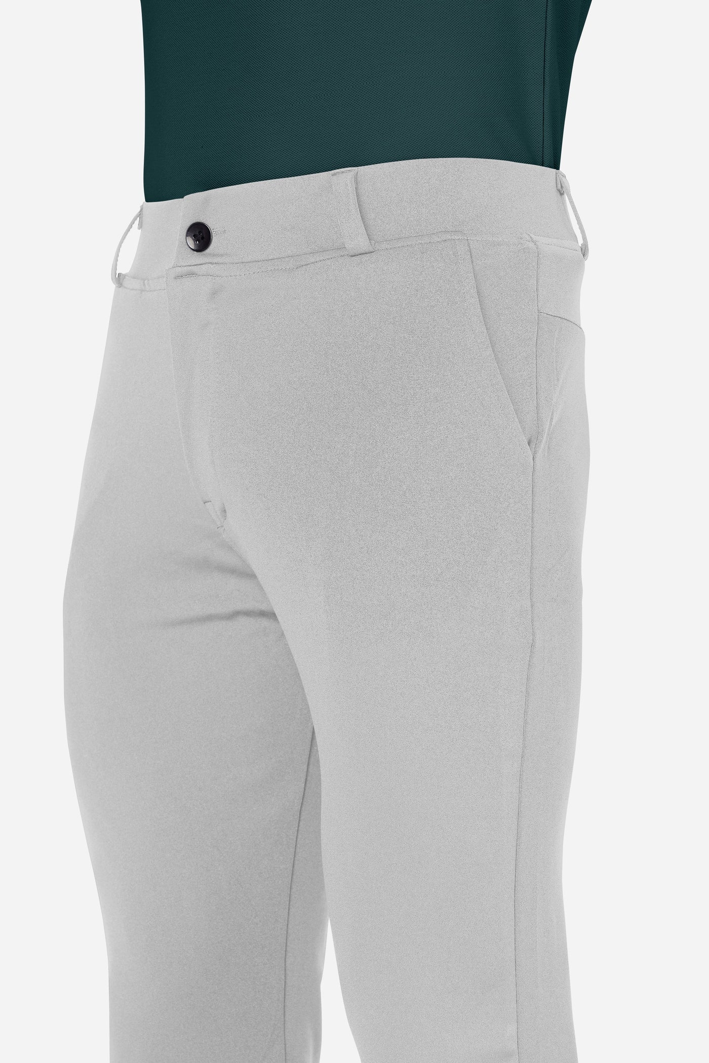 Formal Stretchable Light Grey Pant with Expandable Waist for Men. Regular Fit, Flat Front, Premium Lycra Fabric Pants for Office, Party and Casual Wear