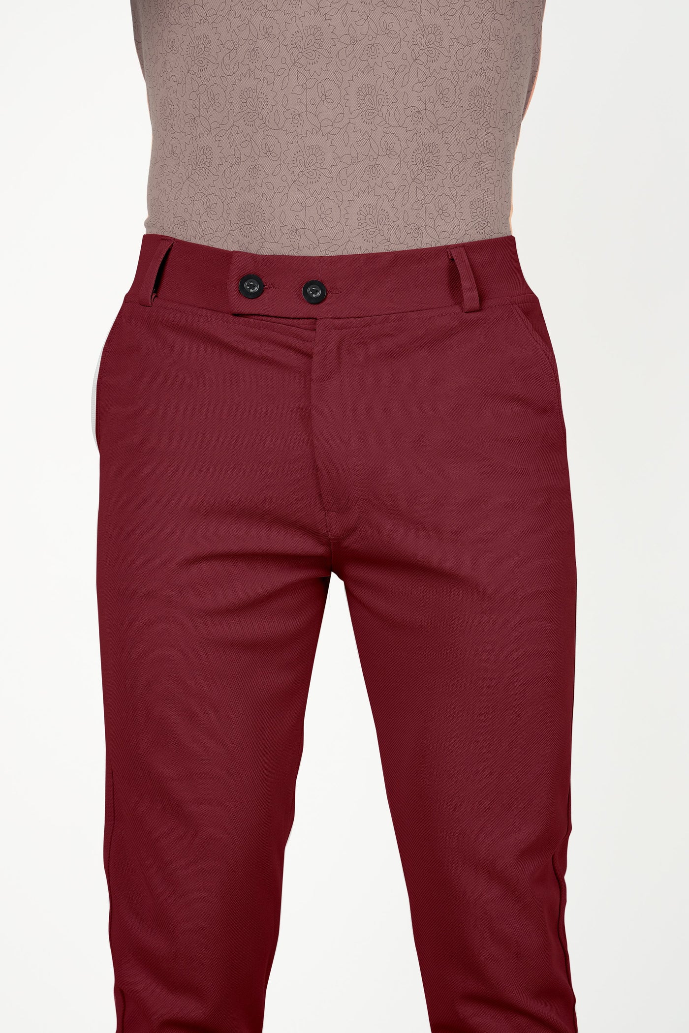 Combo Pack Of 2 Maroon And Dark Grey Lycra Stretchable Formal Stylish Slim Fit Trousers.