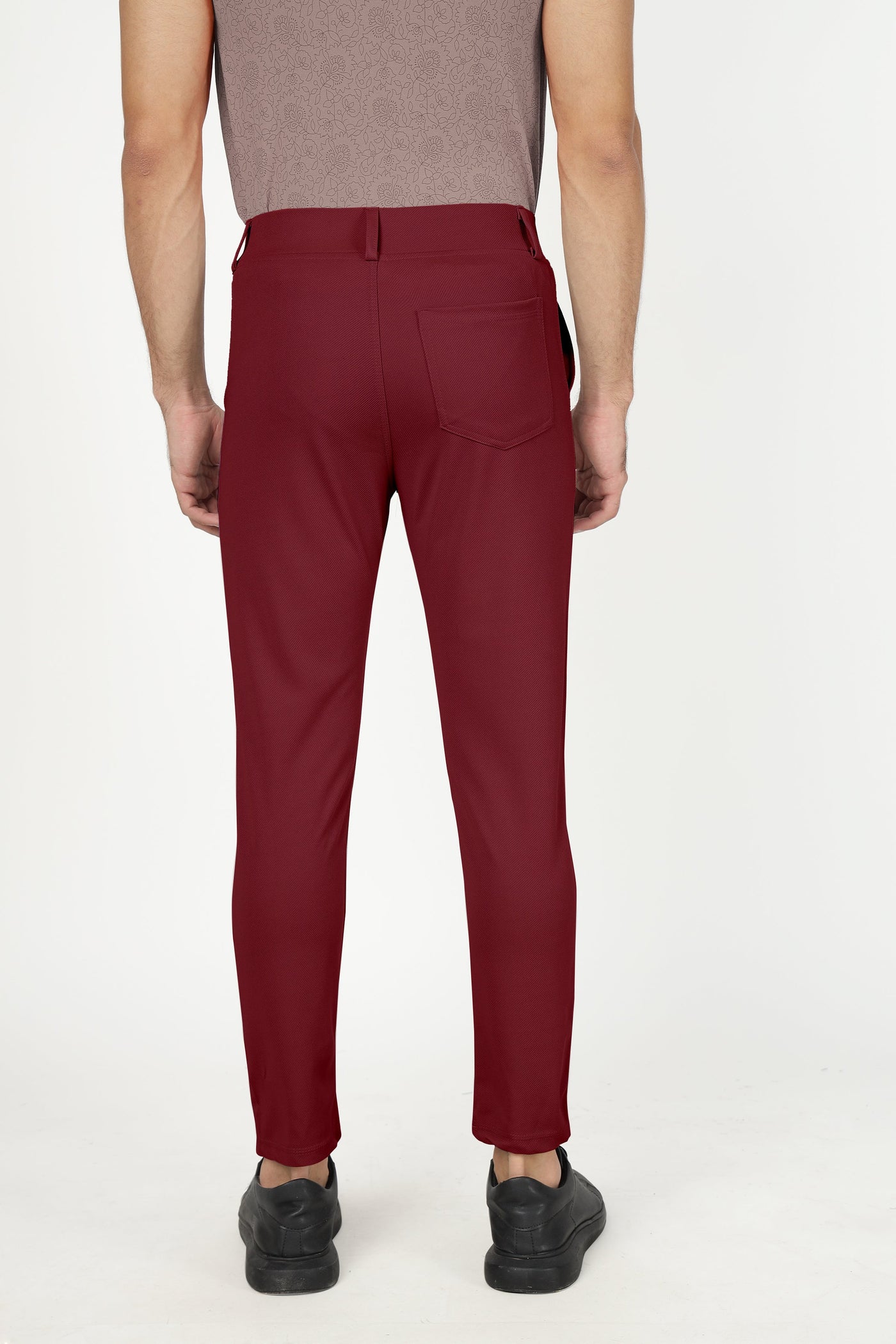 Combo Pack Of 2 Maroon And Dark Grey Lycra Stretchable Formal Stylish Slim Fit Trousers.