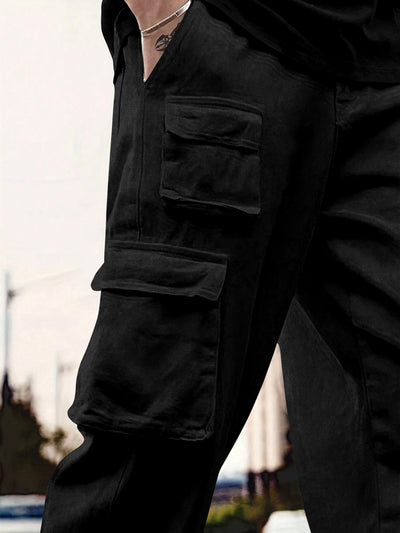 Cargo Cotton for Men.Track Pant for Men.Oversize Cargo Trouser.Men's Oversized Cargo Utility Joggers.Multi Poket pent.Combo Pack Of 2