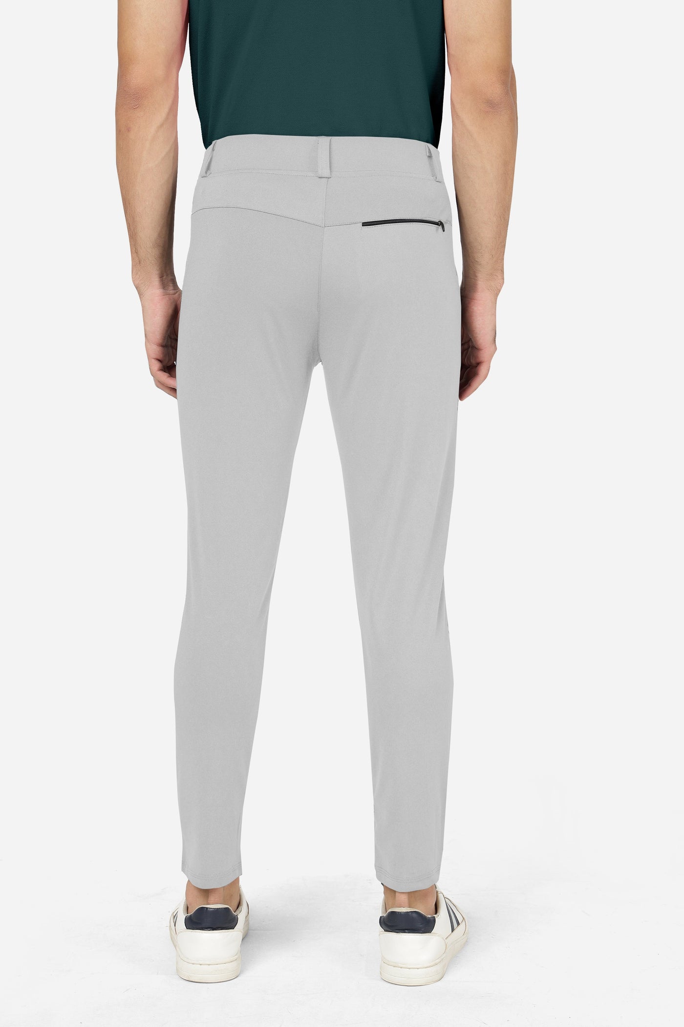 Formal Stretchable Light Grey Pant with Expandable Waist for Men. Regular Fit, Flat Front, Premium Lycra Fabric Pants for Office, Party and Casual Wear