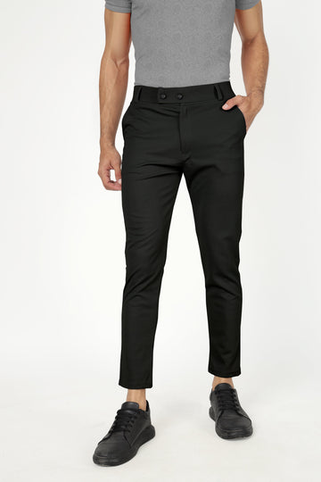 Black Lycra Stretchable Formal Slim Fit  Trouser Pant