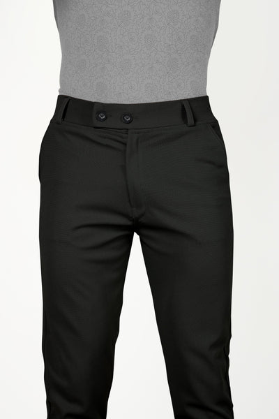 Black Lycra Stretchable Formal Slim Fit  Trouser Pant