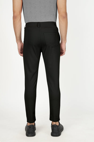 Black Lycra Stretchable Formal Slim Fit  Trouser Pant