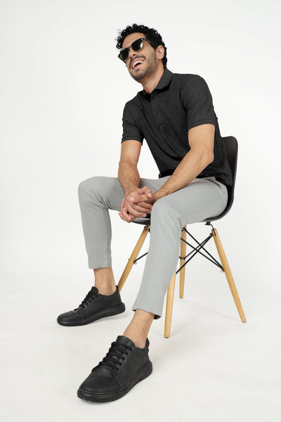 Combo Pack Of 2 Light Grey And Blue Lycra Stretchable Formal Stylish Slim Fit Trousers.