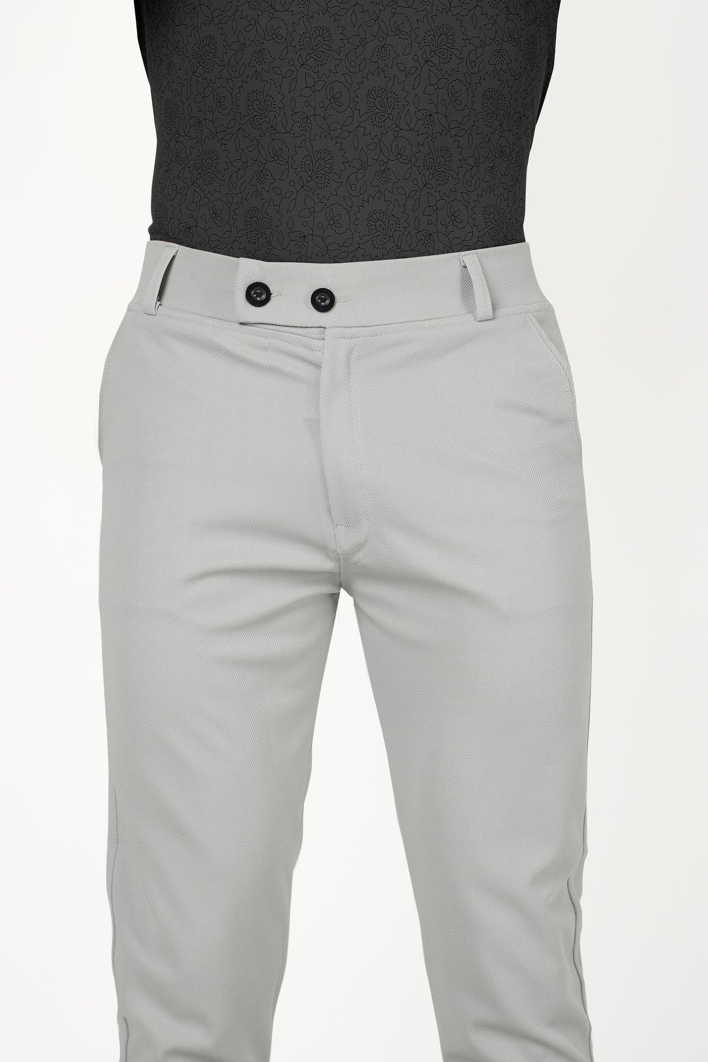 Combo Pack Of 2 Light Grey And Blue Lycra Stretchable Formal Stylish Slim Fit Trousers.
