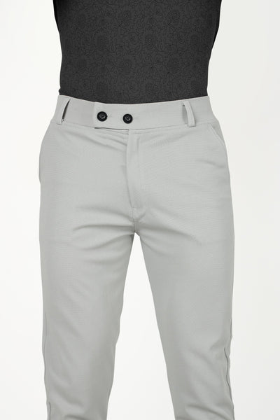 Combo Pack Of 2 Light Grey And Maroon Lycra Stretchable Formal Stylish Slim Fit Trousers.