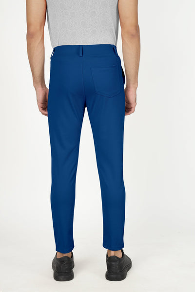 Combo Pack Of 2 Teal Blue And Maroon Lycra Stretchable Formal Stylish Slim Fit Trousers.