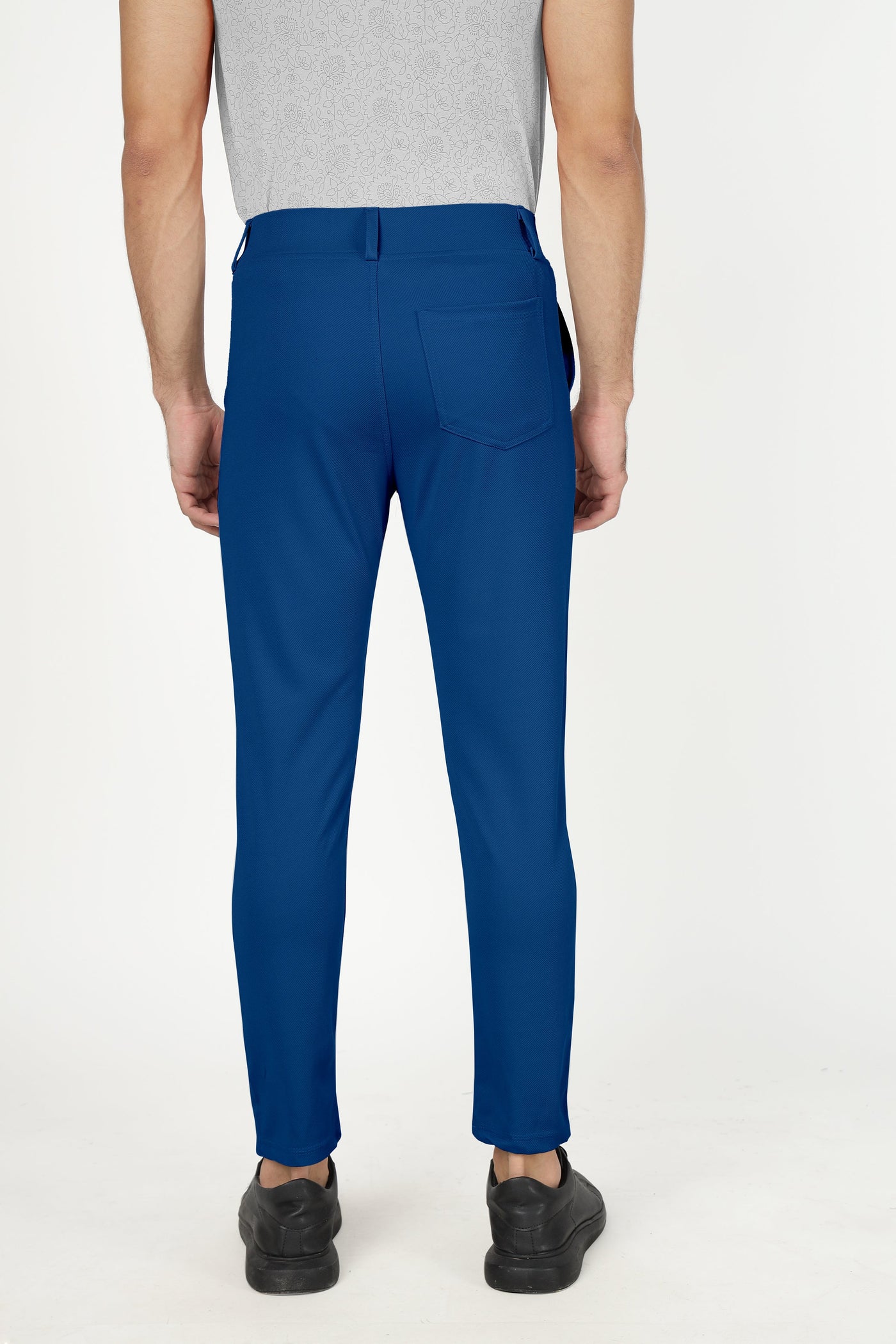 Combo Pack Of 2 Teal Blue And Light Grey Lycra Stretchable Formal Stylish Slim Fit Trousers.