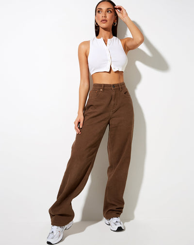 MEELANA Women's Wide Leg High Waist Distress Jeans