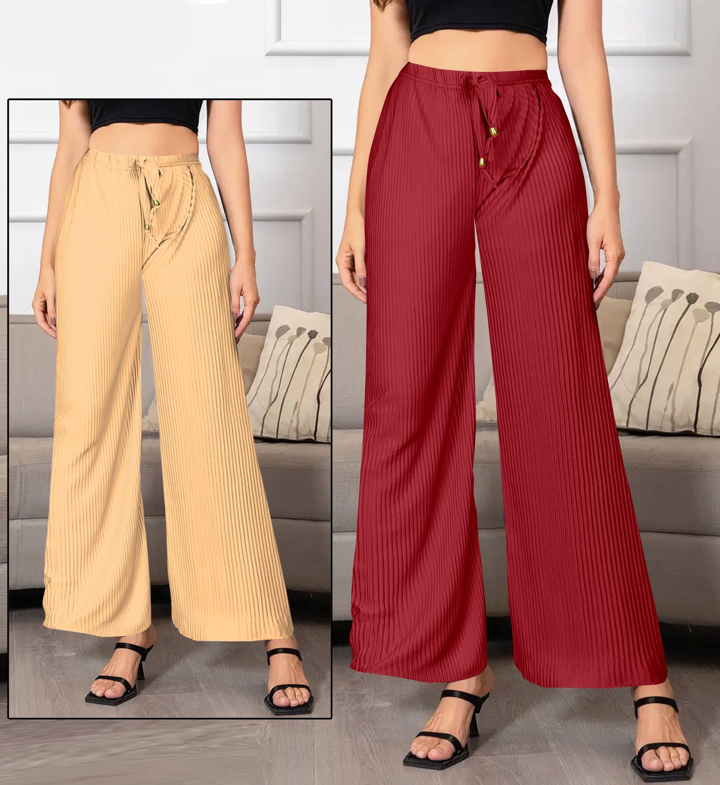 Buy 1 Get 1 Free on Women's Lycra Palazzos