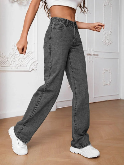 MEELANA Women's Wide Leg Fit High Rise Jeans