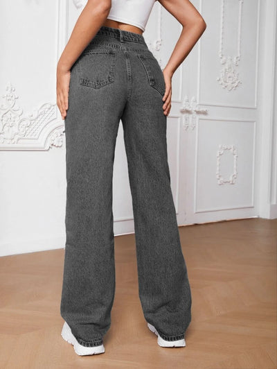 MEELANA Women's Wide Leg Fit High Rise Jeans
