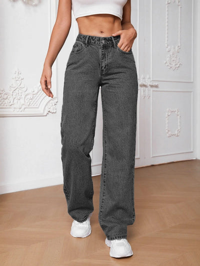 MEELANA Women's Wide Leg Fit High Rise Jeans