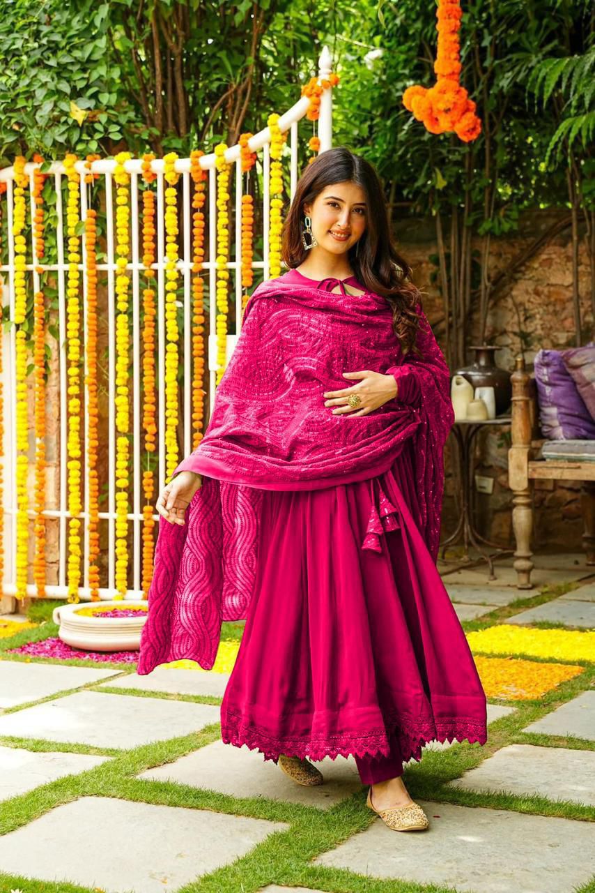 Georgette Suit With A Beautifully Embroidered Dupatta For Women