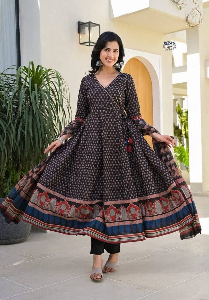 Fastival Superhit Cotton Anarkali Kurti Set Collection