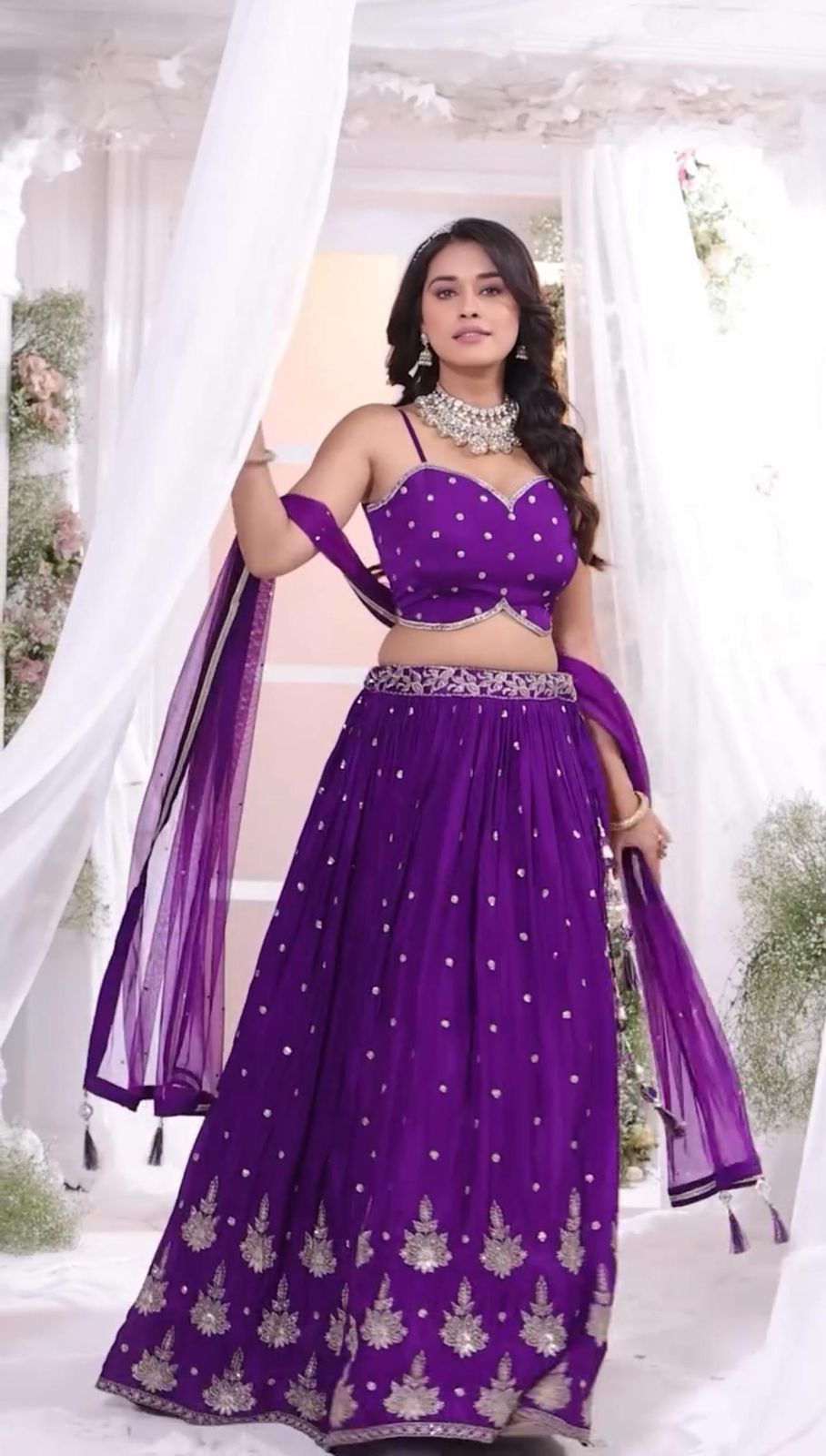 MEELANA Creation is Launching  New Designer Wedding Wear Crop Top Embroidery Work Lehenga Choli With Jacket