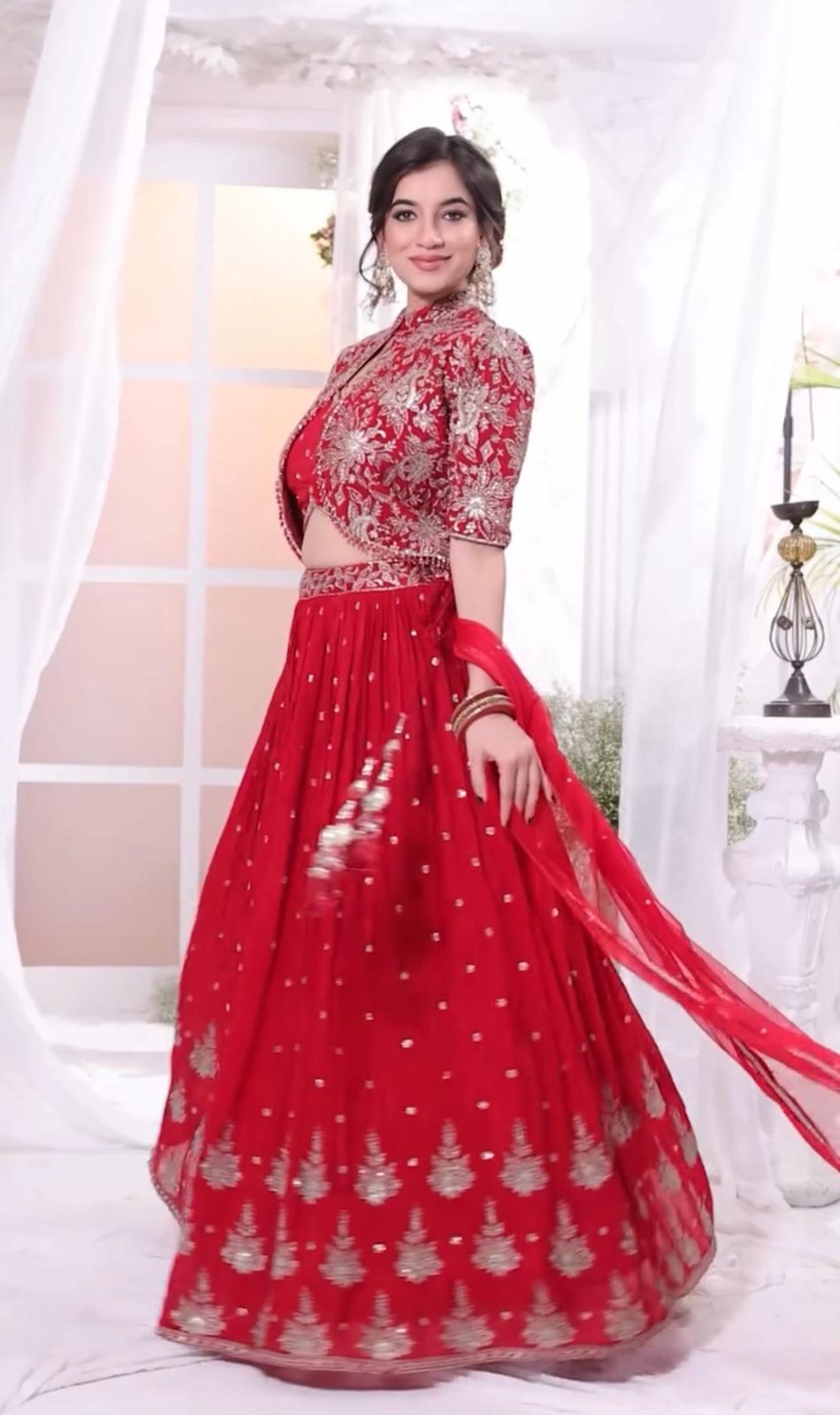 MEELANA Creation is Launching  New Designer Wedding Wear Crop Top Embroidery Work Lehenga Choli With Jacket