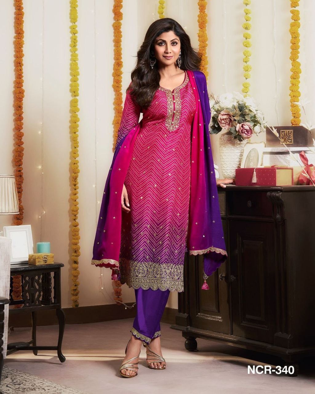 NEW SUPERHIT TRENDING EMBROIDERED KURTI ON CHINON FABRIC WITH HEAVY WORK DUPATTA WITH PENT