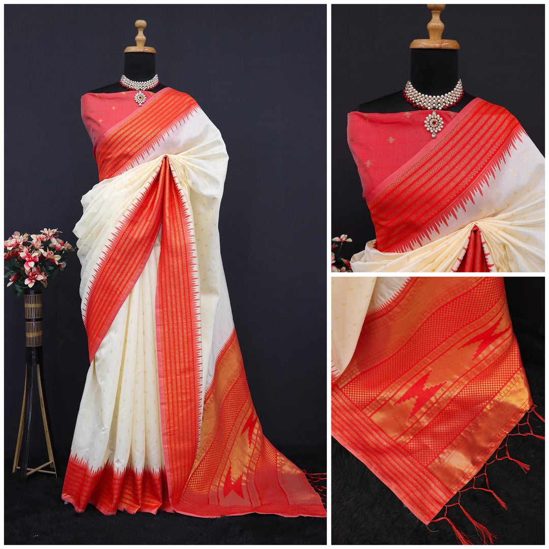 Pure gold zari with kanjivaram silk for women