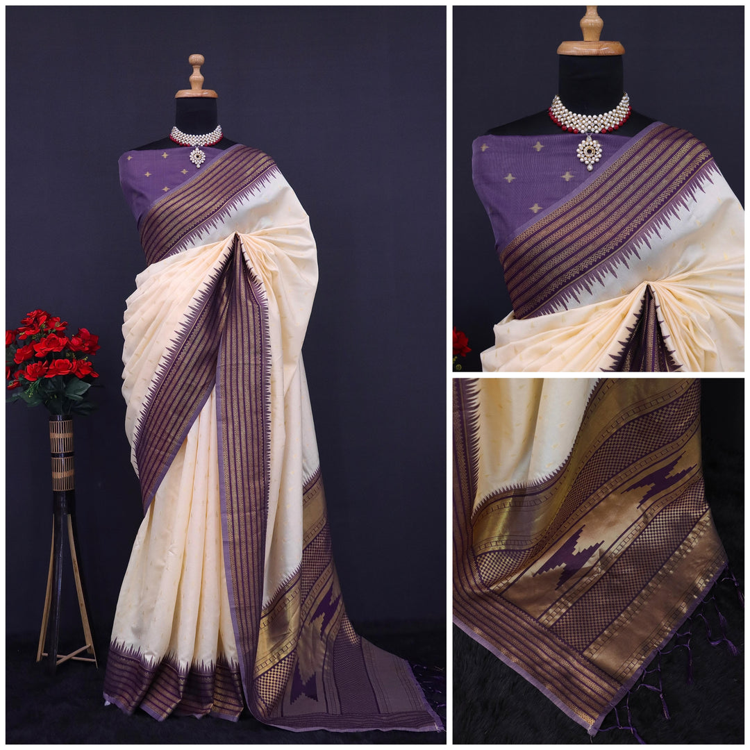 Pure gold zari with kanjivaram silk for women