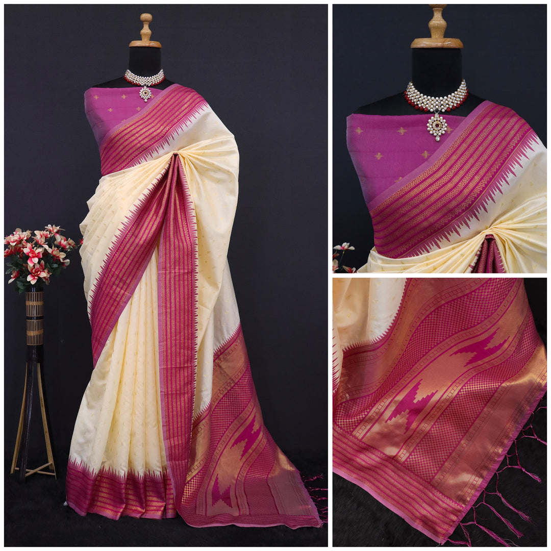 Pure gold zari with kanjivaram silk for women