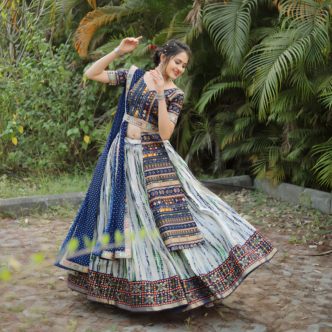 Traditional Royal Blue  lehenga Choli (Full stitched)