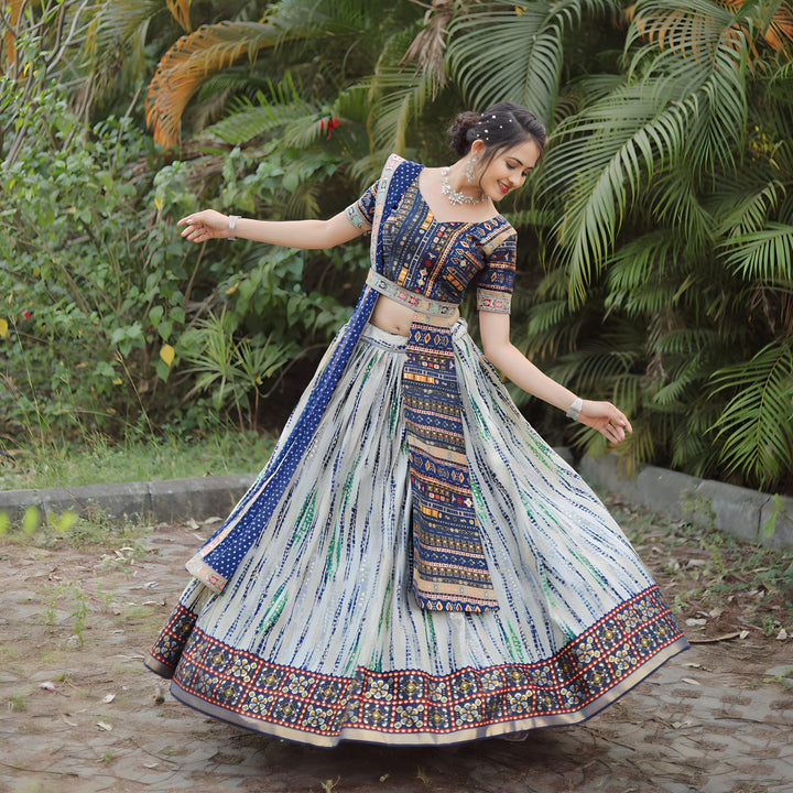 Traditional Royal Blue  lehenga Choli (Full stitched)