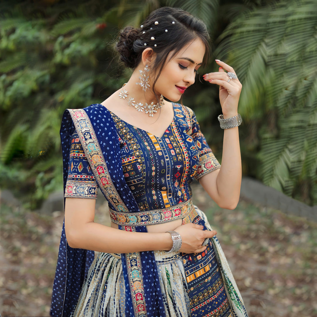 Traditional Royal Blue  lehenga Choli (Full stitched)