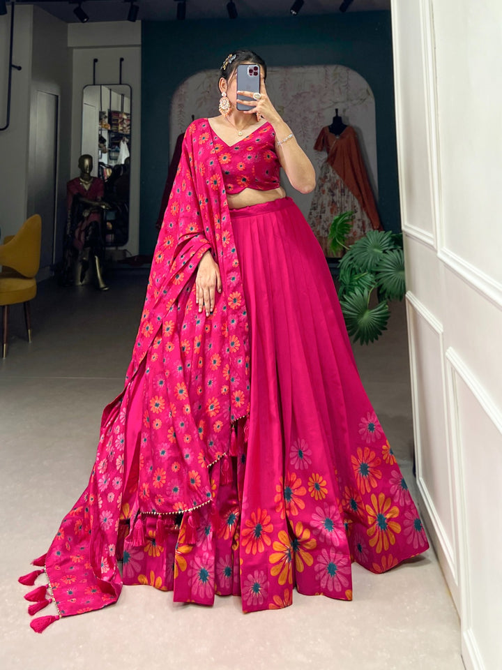 Blossom Boldly Radiate Charm in Floral Printed Lehenga choli