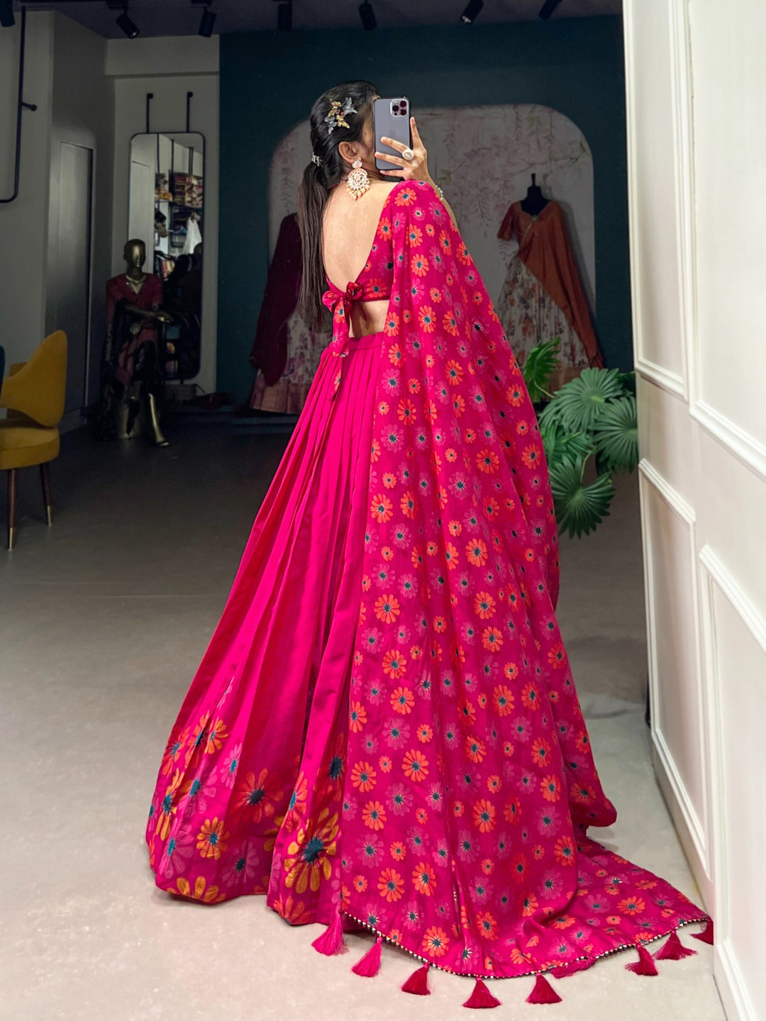 Blossom Boldly Radiate Charm in Floral Printed Lehenga choli