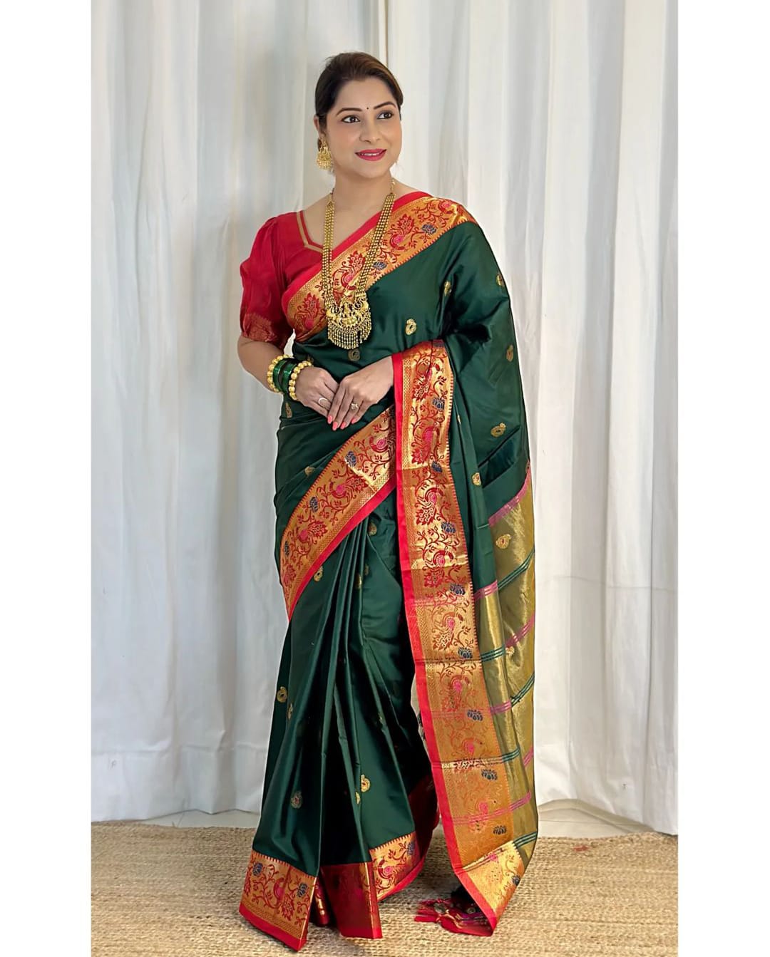 Peacock  Paithani Cotton Silk Saree