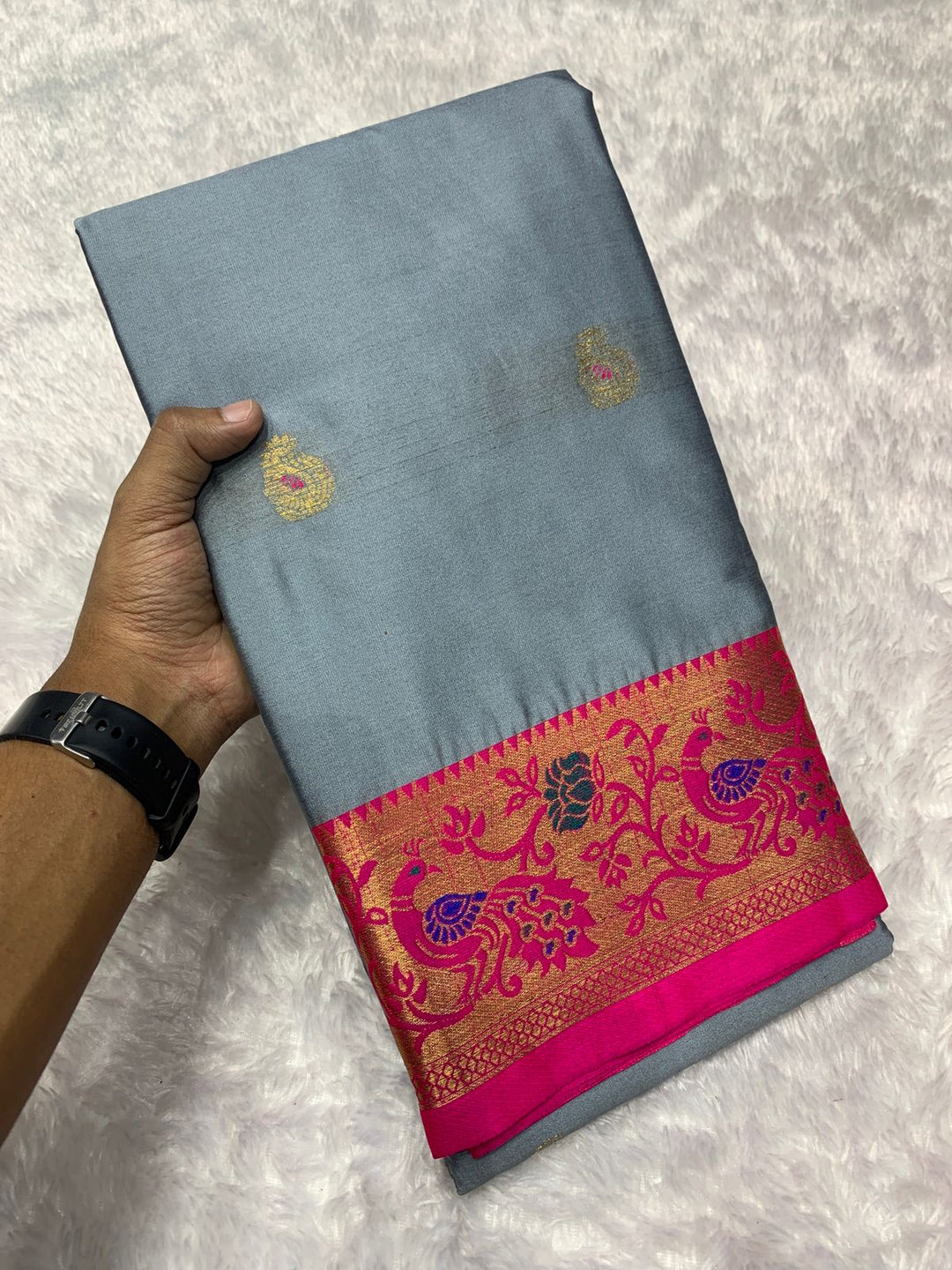 Peacock  Paithani Cotton Silk Saree