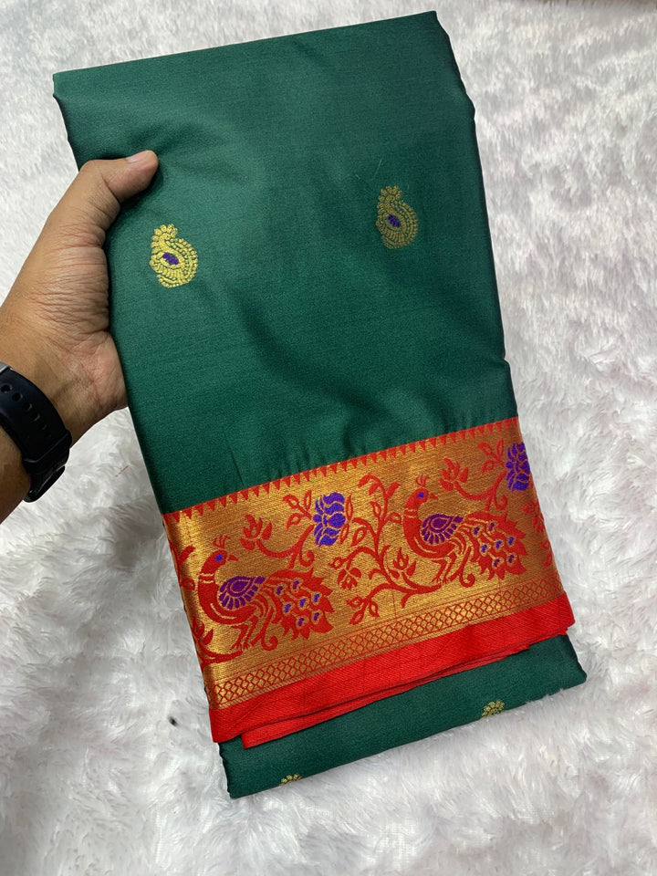 Peacock  Paithani Cotton Silk Saree