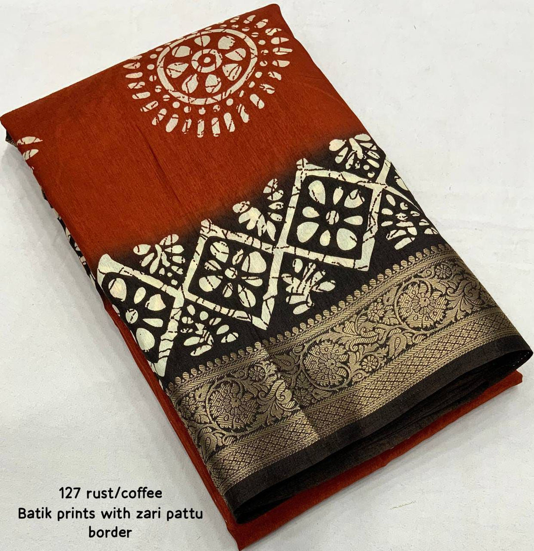 New shaded batik printed sarees.