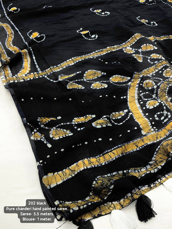 New premium pure chanderi hand painted kalamkari saree from meelana