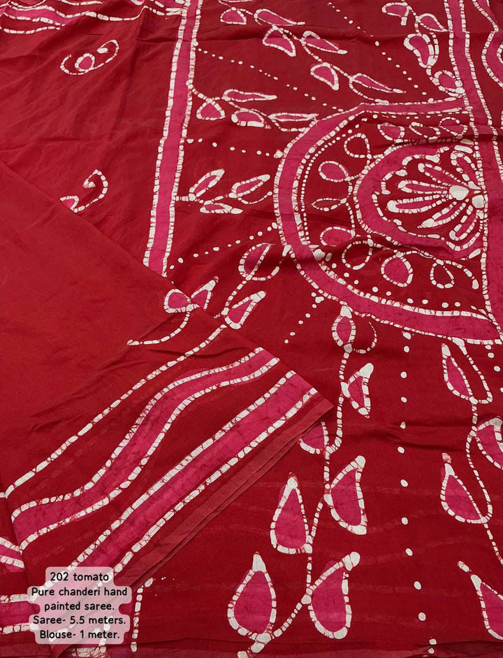 New premium pure chanderi hand painted kalamkari saree from meelana