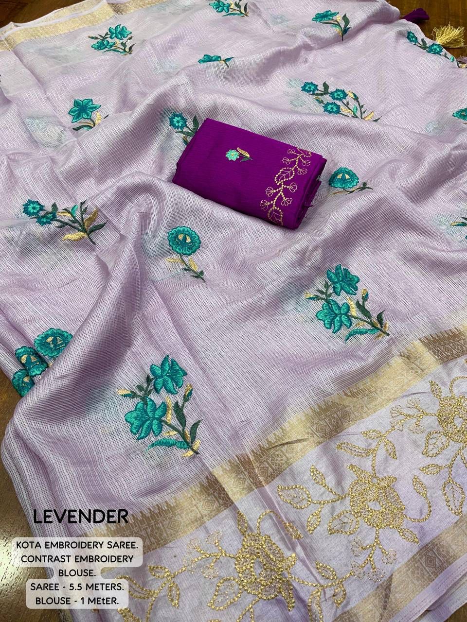 New kota embroidery saree catalog from meelana