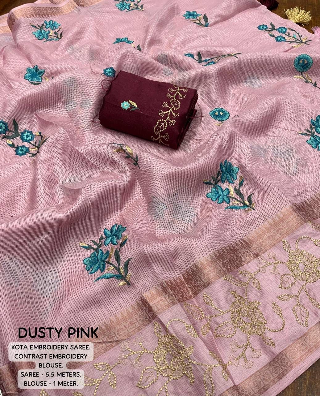 New kota embroidery saree catalog from meelana