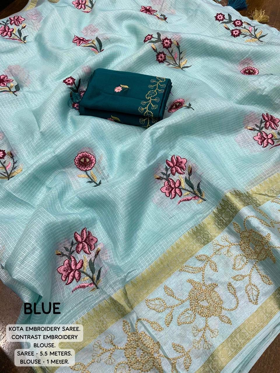 New kota embroidery saree catalog from meelana