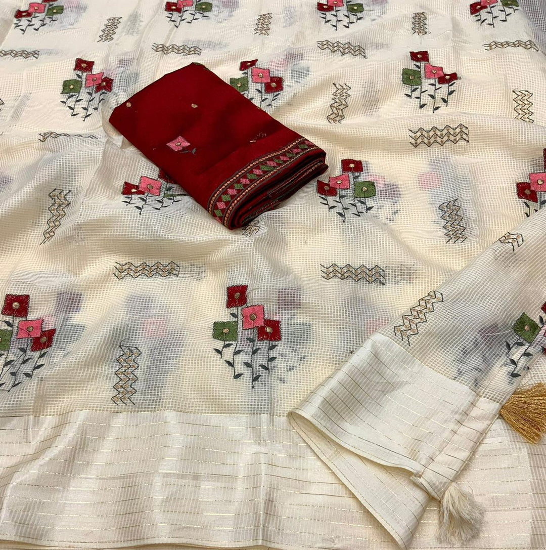 soft kota silk saree with sartin pattu border.