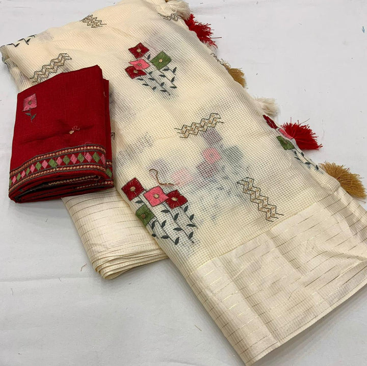 soft kota silk saree with sartin pattu border.