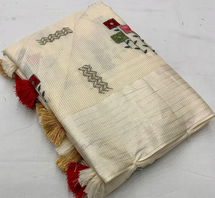 soft kota silk saree with sartin pattu border.