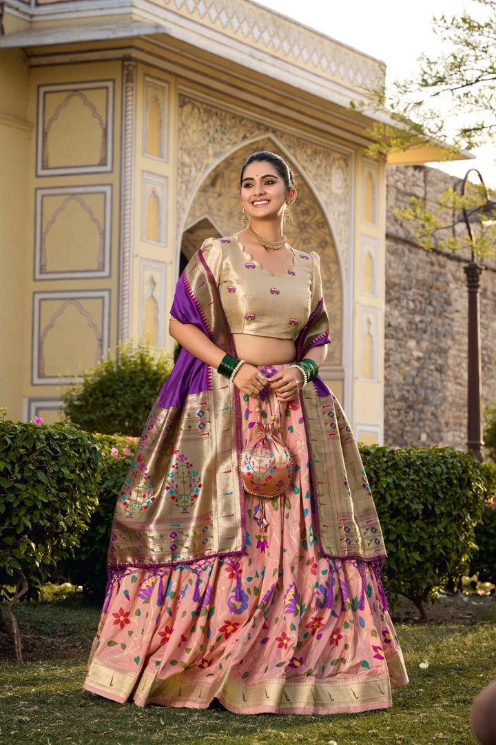 Jacquard Silk Paithani Lehenga Choli