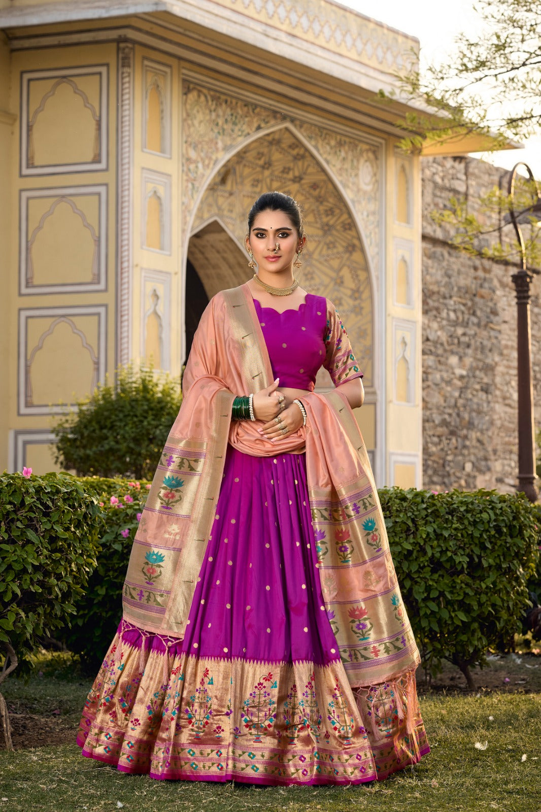 Jacquard Silk Paithani Lehenga Choli