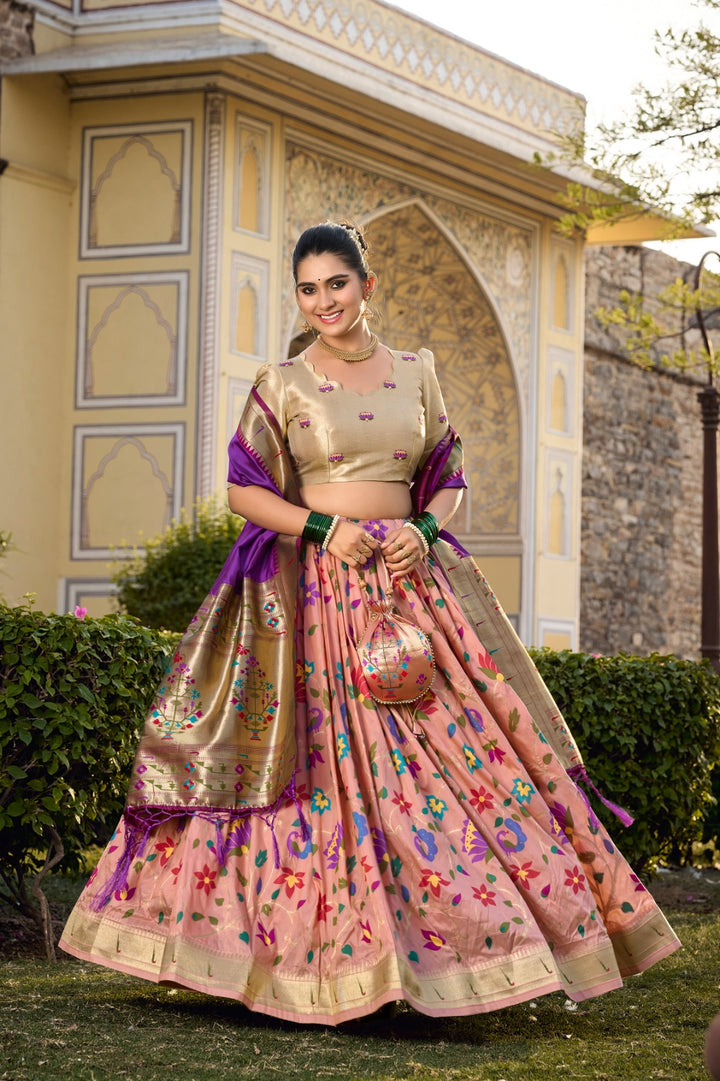 Jacquard Silk Paithani Lehenga Choli